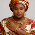 MEIZI Dubai Fashion 18K Gold-Plated 4-Piece Necklace Earrings Ring Bracelet Jewelry Set Women's Party Wedding Gift Idea MegaBDM