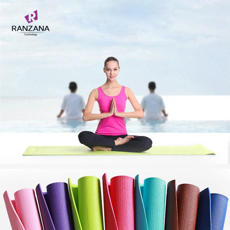 Women's 173*61*0.6cm Eco-Friendly Anti-Slip PVC Yoga Mat 6mm Thickness 1.1kg Lightweight Fitness Exercise & Weight Loss Pad