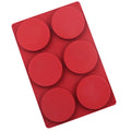HY 6 Cavities Flat Round Cake Silicone Molds Cookie Pie Mold