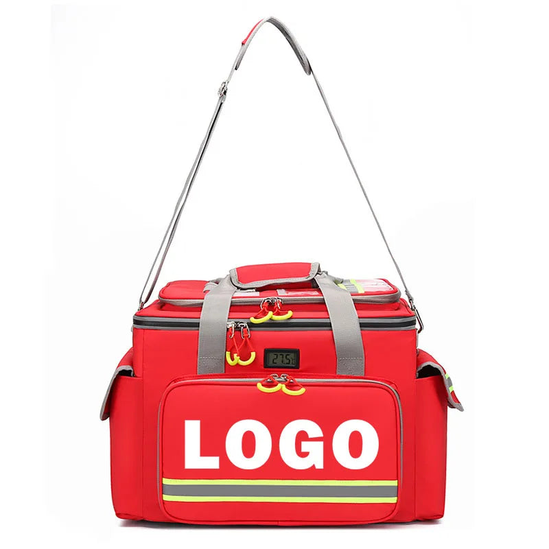 Outdoor First Aid Kit Refrigeratible Sports Red Nylon Waterproof Cross Messenger Bag Family Travel Emergency Bag