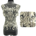 W004 Fancy Rhinestone Embroidery Jewelry Dress Crystal Beaded Patch Applique for Wedding Dress