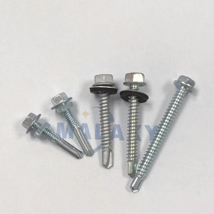 MALAXY Tornillo Autoperforante De Cabeza Hexagonal Con Arandela EPDM Hex Head Self Drilling Screw
