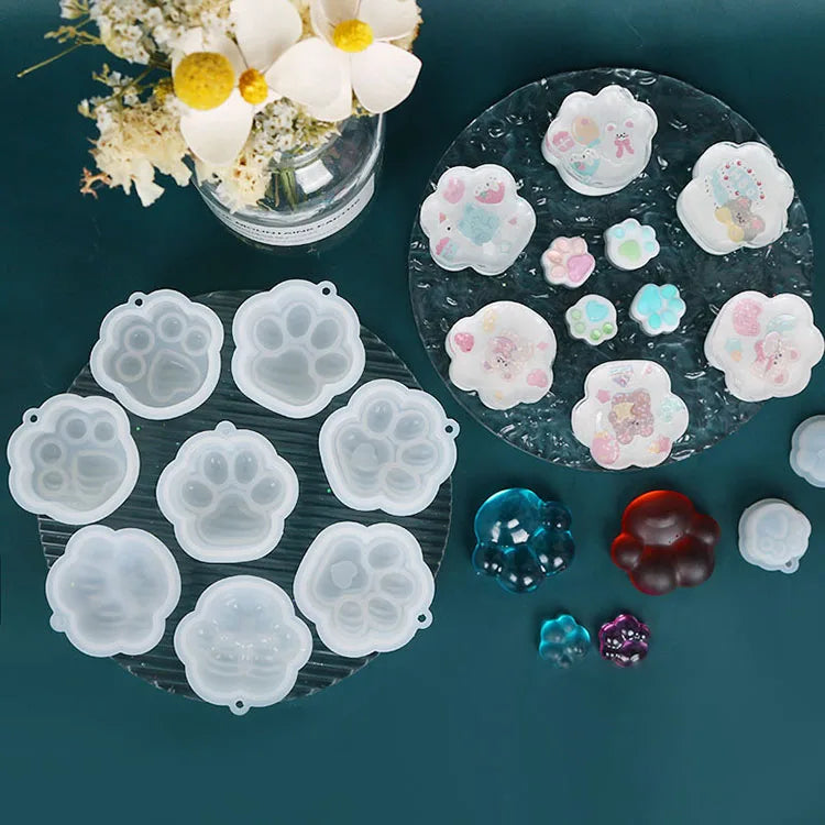 YS DIY Single Mini Cat's Claw Silicone Mold Keychain Pendant Jewelry Crafting Mould Valentine Love Gift Craft Candle Jar Tools