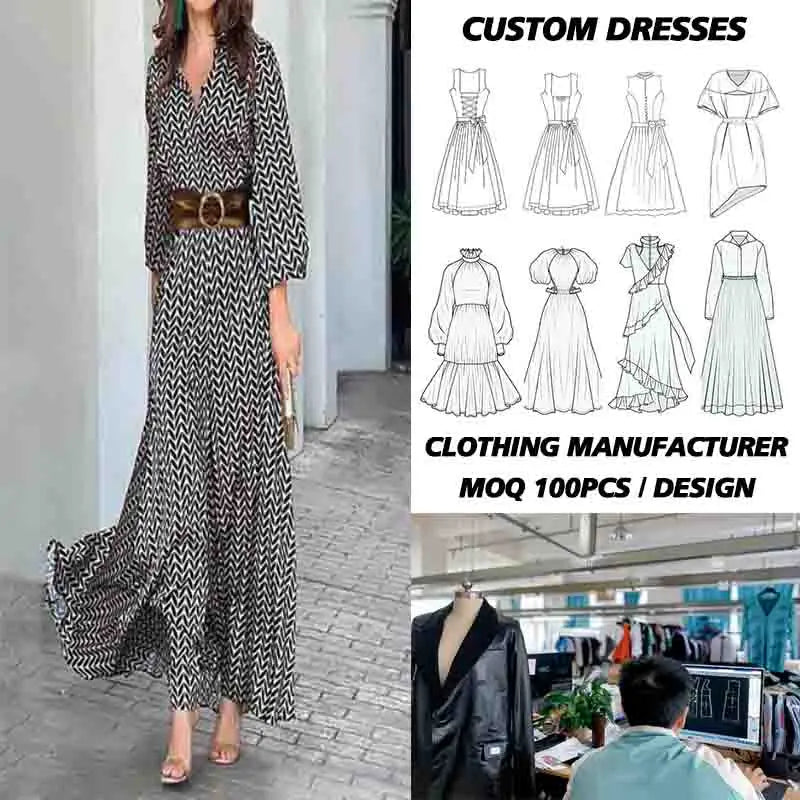 OEM ODM Clothing Manufacturer Custom High Quality Women's Casual Leopard Lace Sequined Dress Sweet Y2K Make Your Own Brand