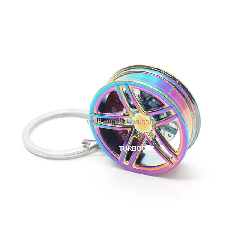 Double 5 Spoke Wheel With Rotary Disc Brake Keychain Neo Chrome Color