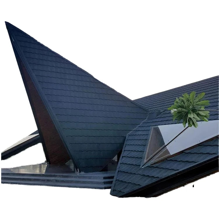 Modern Design Factory Wholesale Colorful Stone Coated Metal Roof Tile for Hotel Building Material Plain Roof Tiles