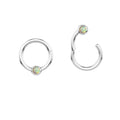 316L Surgical Stainless Steel Silver Gold Plated Skin-Friendly Prevent Allergy Piercing Opal Rings