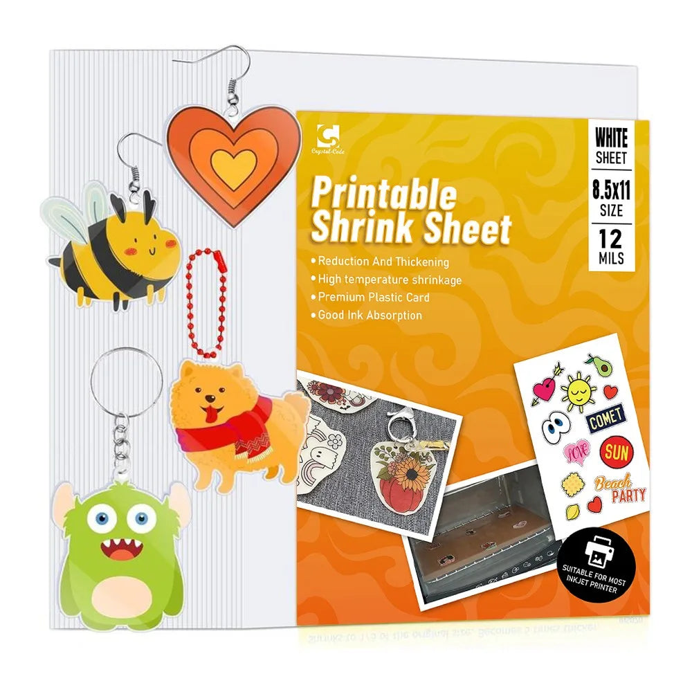 Plastic Printable Heat Dink Shrinky Sheets Sheet Art Diy White for Film A4 Kit Wrap Key Keychain Jewelry Inkjet Shrink Paper