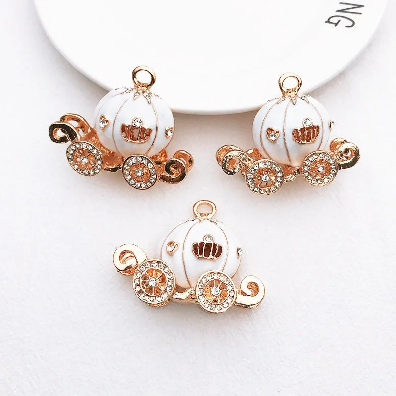Wholesale Flatback Rhinestone Pumpkin Car Button DIY Rhinestone Flatback Button for Hair Flower Wedding Embellishment LSRB907