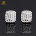 Personalized  Diamond Stud Earrings Creative Square Round Shape Moissanites Diamond Earrings S925 Moissanite Jewelry  for Women