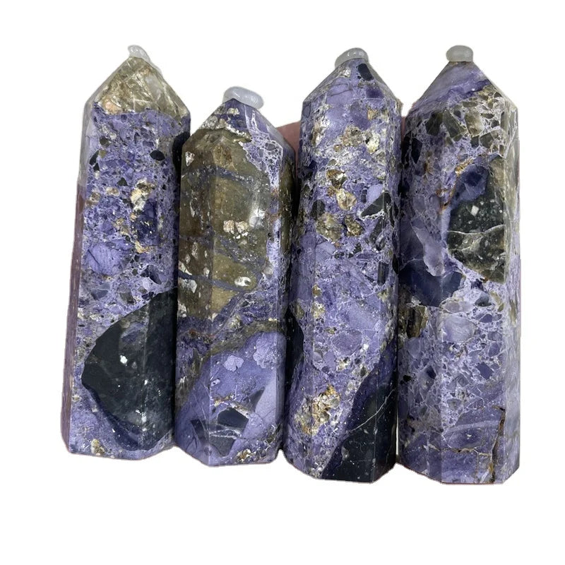 Natural Purple Sugilite Tower Polished Crystal Wand Points