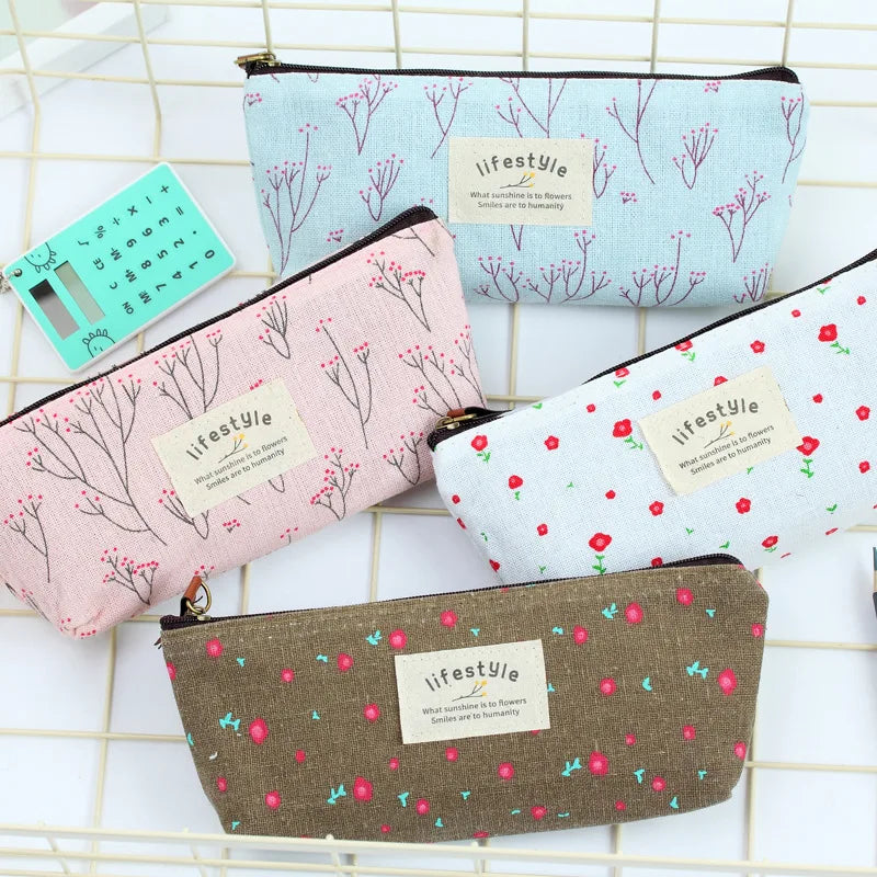 Spot Cartoon Flower Inspired Creative Pencil Case Unisex Stationery Box Floral Small Fresh Pencil case