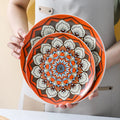 Good Price Hot Selling Ceramic Plate Bohemian Style New Design Ceramic Serving Plate 8 Inch /10 Inch Party Plate Sets