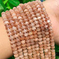 Wholesale 6*4mm Natural Sunstone Wheel Flat round Heishi Stone Beads for Jewelry Making