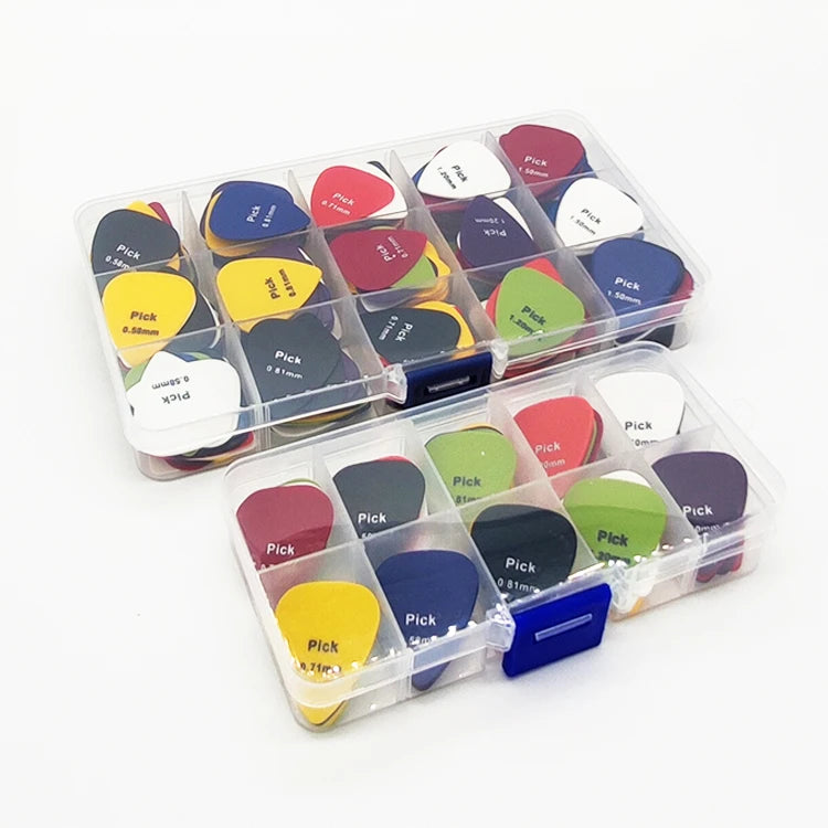 Custom logo 50pcs/box 0.58/0.71/0.81/0.96/1.20/1.50mm Thickness ABS Plectrum Mediator Guitar Picks From China Factory