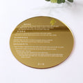 Vintage Gold Mirror Acrylic Menu Cards Elegant Wedding Birthday Event Menus Factory Wholesale Paper Material Music Angel Style
