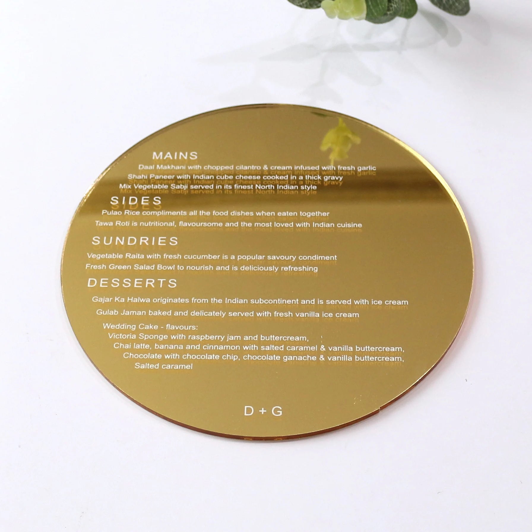 Vintage Gold Mirror Acrylic Menu Cards Elegant Wedding Birthday Event Menus Factory Wholesale Paper Material Music Angel Style