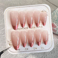 10 Pcs/set Premium French Rose Red Minimalist Nail Enhancements Press on Nails Artificial Fingernails SP146