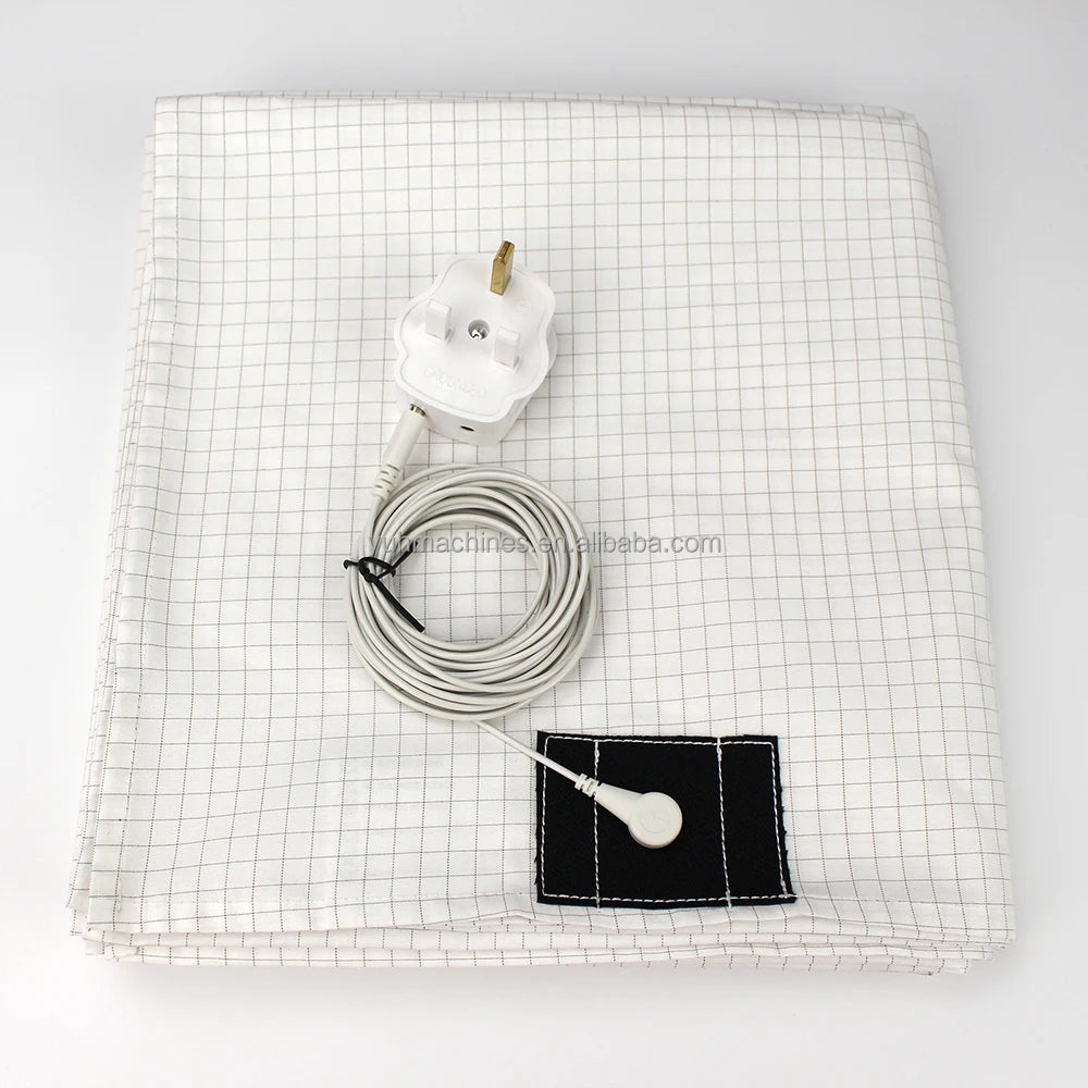 Conductive Grounding Sheets Twin Size 10% Silver Fiber + 90% Premium Cotton Square Flat Sheets for Home Use by RFID Shielding