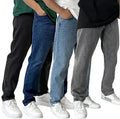 Streetwear Jeans Straight Wide Leg Quilted Pants Men Hip Hop Trousers for Men Jeans Denim Pants