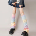 Fall Winter Gradient Rainbow Women Y2k Leg Warmers Harajuku Gothic Style Warm Knit Leg Warmers