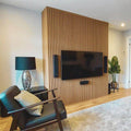 Modern Acoustic Slatted Wood Panels (MDF Solid Wood) 90% Noise Reduction for Hall Bedroom Gym Hotel-Sound Insulation Absorption