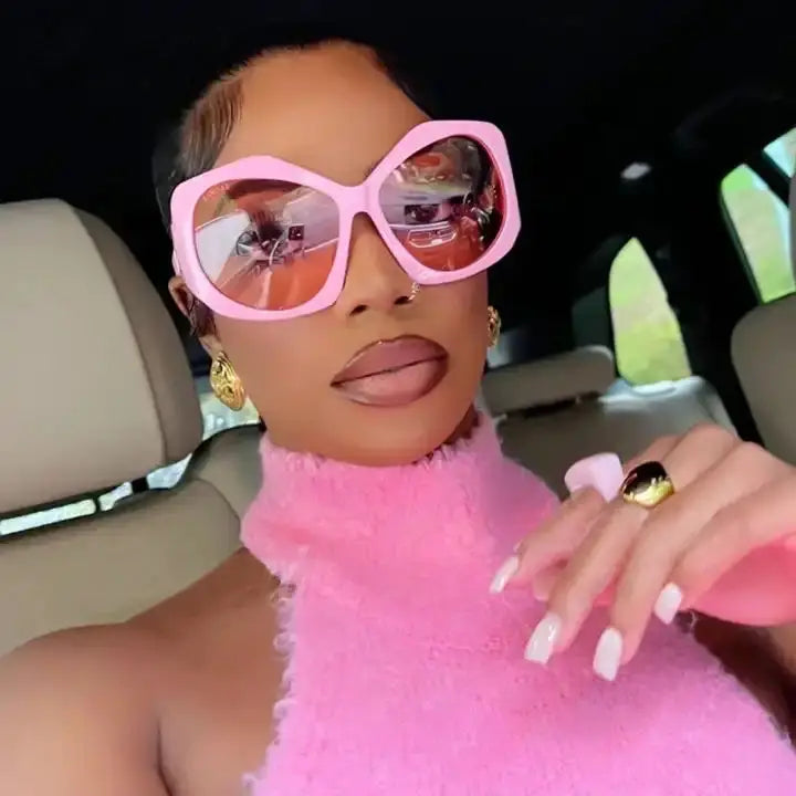 Sunway Eyewear New Trendy Y2K Big Frame Oversized Futuristic Custom Logo Ladies Shade Women Sunglasses
