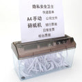 Mini Manual Paper Shredder Portable Hand-Cranked Straight Cutter Shredder Paper Cutting for Home