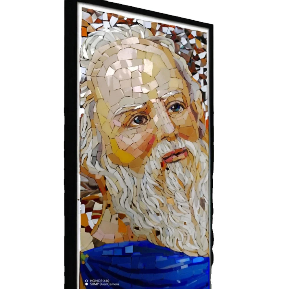 Customized 4mm Glass Mosaic Murals Modern Eco-Friendly Water Resistant Handmade DIY Cats Animals People Plants Supporting