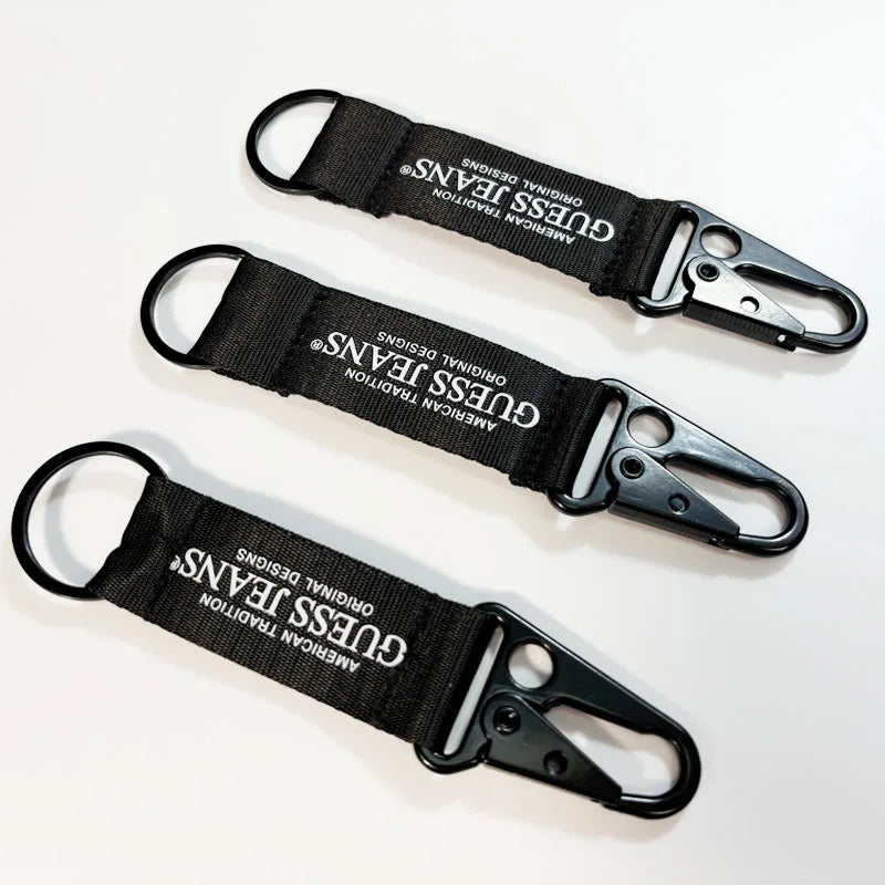 Nylon Eco-Friendly Soft Fashionable Customized Logo Aircraft Pilot Key Holder Lanyard Safety Buckle Hook Silk Screen Printing