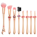 2024 Hot Selling 8 Pcs New Design Sailor Moon Face Makeup Brushes Set with Concealer and Shaving Brush