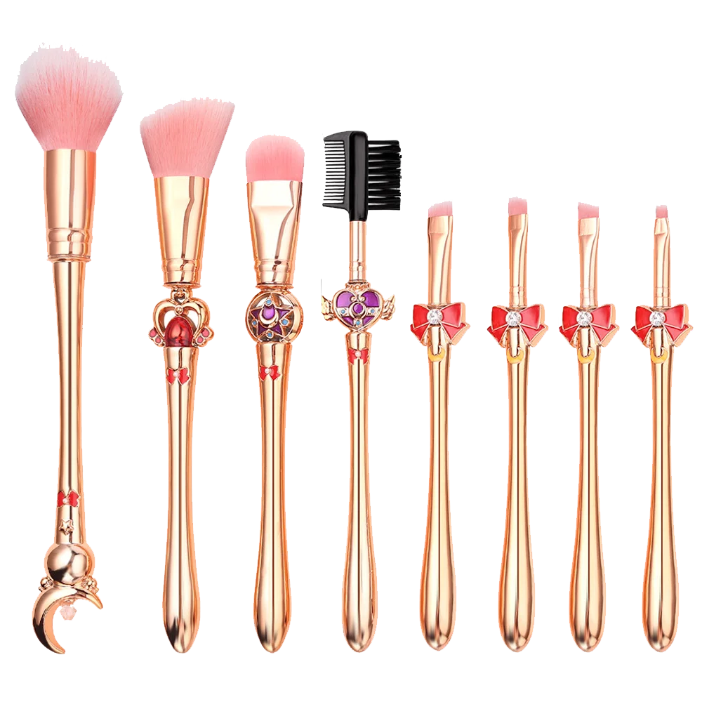 2024 Hot Selling 8 Pcs New Design Sailor Moon Face Makeup Brushes Set with Concealer and Shaving Brush