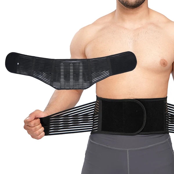 Adjustable Working Waist Back Brace Lumbar Support Belt for Spine Pain Relief With Pocket