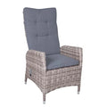 Joye Leisure Aluminum Tube Frame PE Wicker Dining Park Recliner Chair Set with Cushion Outdoor Furniture Coffee Table