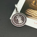 Pure Silver Saint Christopher Protect Us Arch Angel Silver Pendant Medal Saint Christopher Necklace