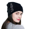 Custom Winter Knitted Beanie Hats for Women Warm Knit Hats With Decoration Angola Wool Blend Beanie Wholesale
