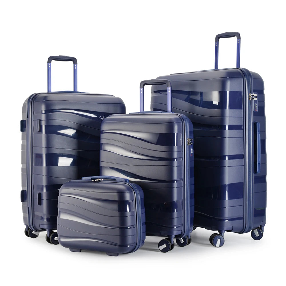RESENA RP1908 New Model PP 4-Piece Cartoon Light Weight Luggage Sets with Polyester Lining and 4 Spinner Wheels