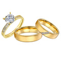 Latest Simple 18k Gold Plated Cz Diamond Engagement Rings Set Wedding Finger Ring Designs Bague Femme Anillos Diamantes Anel