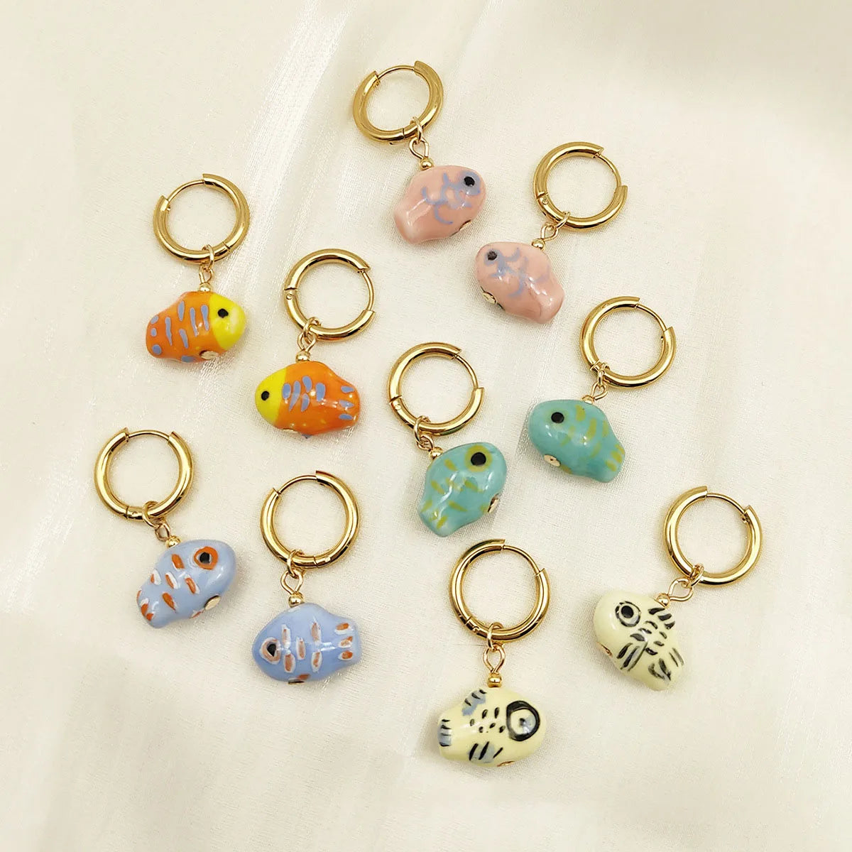 New Style Marine element Small Fish High-end Earrings for Women Stainless Steel Fashionable and Personalized Earrings