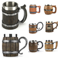 Medieval Retro Mug M03 Wooden Barrel Resin Mug Ancient Ancient Stainless Steel Beer Cup for Bar Wood Mugs Drinkware Stuff