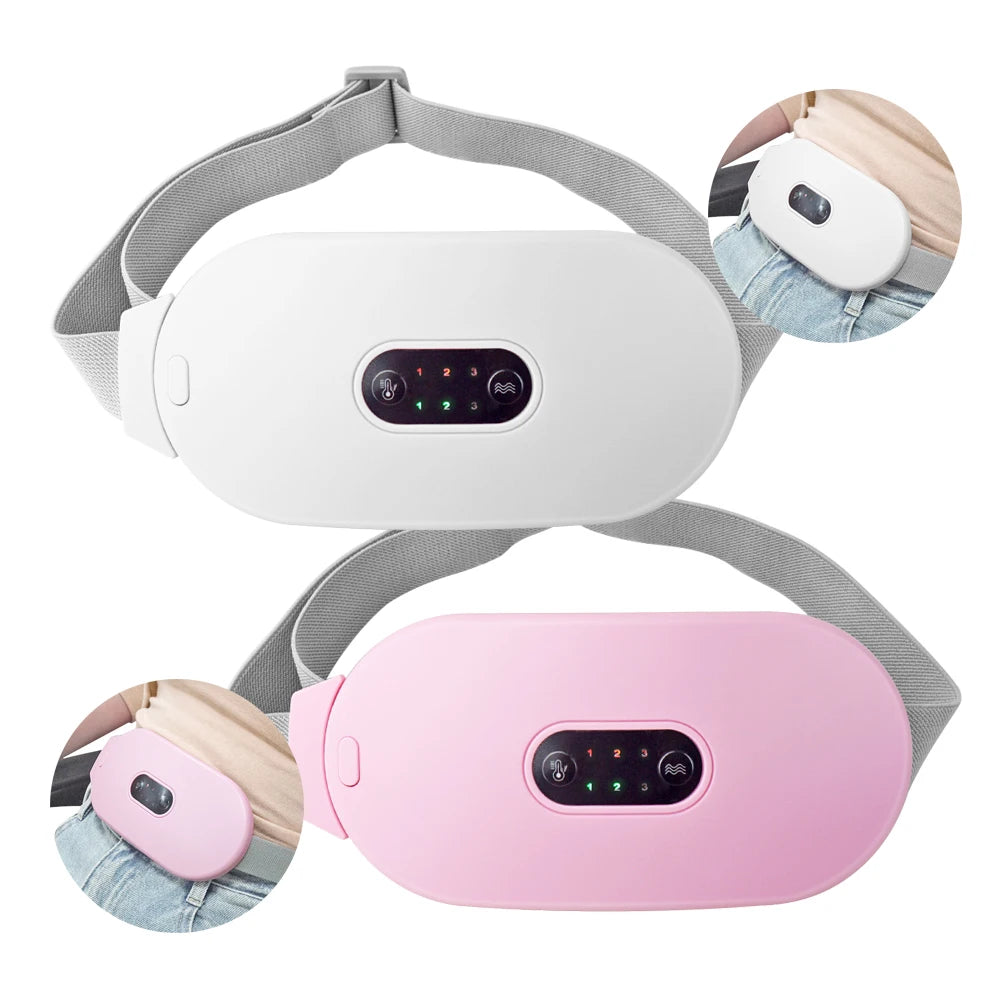 Female Personal Massager Period Relax Massager Patch Menstrual Pain Heating Pad Therapy Heat Air Compression Relief Warmer