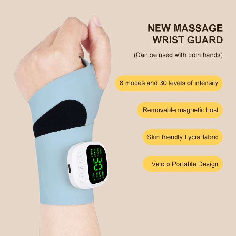Hot Selling Hand Strap Vibrating Massager 8 Mode 30 Speed Muscle Relaxation Circulation Pain Relief Electric Wristband