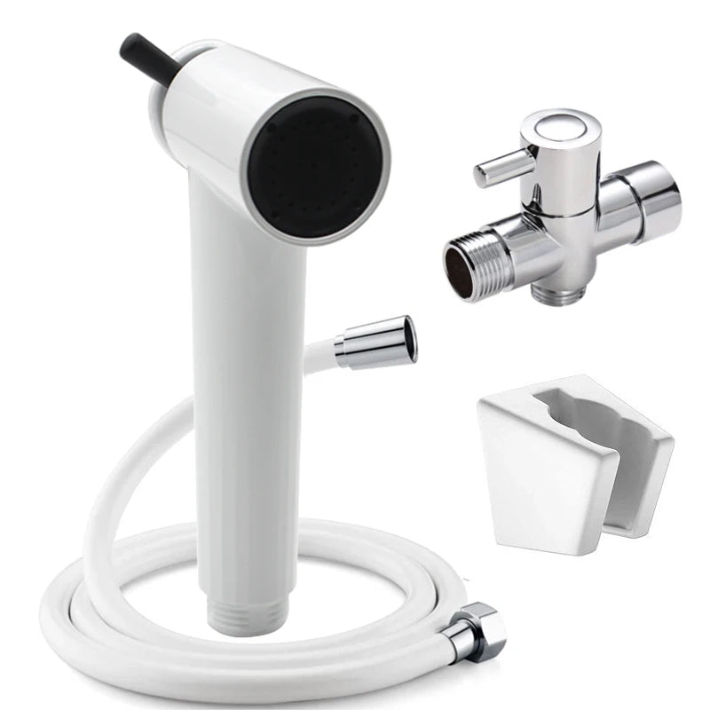 Hand Held Brass Bidet Sprayer Kit Eco-Friendly Easy Installation for Apartment Use White Bathroom Cloth Diaper Washer Personal