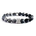 Luxury Multi Lava Stone Turquoise Tiger Eye Natural Map Stone Men Beaded Bracelet