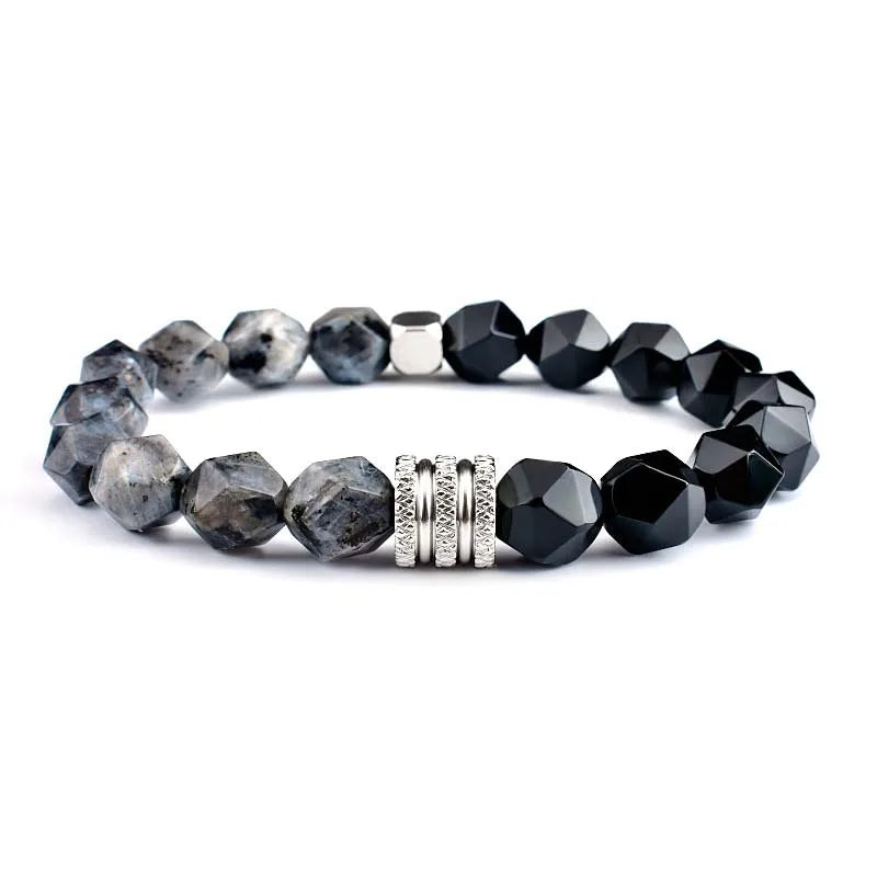 Luxury Multi Lava Stone Turquoise Tiger Eye Natural Map Stone Men Beaded Bracelet