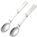 Portable Reusable Collapsable Outdoor Salad Spork Travel Foldable Fork Spoon Kids Stainless Steel Folding Spoon