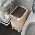 HANGSHAU 10l 15 20 30 Liters Hand Press and Food Pedal Trash Can Plastic Waste Bin With Lid