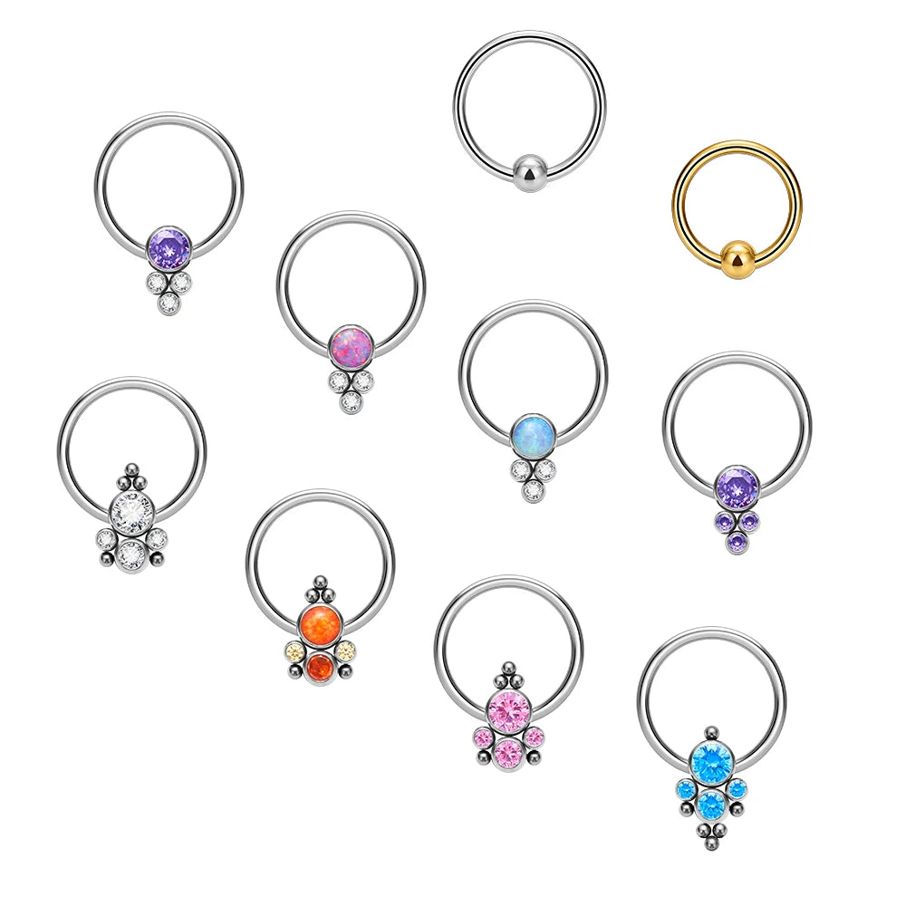 ASTM F136 Titanium 16G Captive Bead Ring Earrings Cartilage Helix Daith Lobe Ear Nipple Eyebrow Nostril Piercing Jewelry