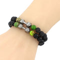 Hot Selling Cool Volcanic Rock Anxiety Bead Bracelet Adjustable Fitness Yogas Dumbbell Stone Beads Bracelet for Men