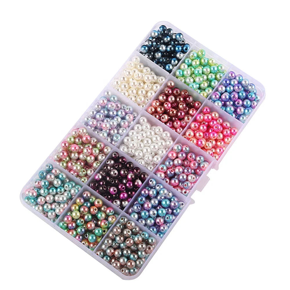 Wholesale ABS Discoloration Color Craft Pearl Plastic Flat Back Abs Pearls Bead for Craft
